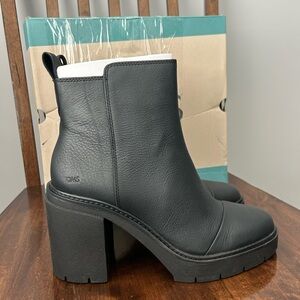Toms‎ Rya 10020256 Boot Women's US 10 Black Leather Block Heel Bootie